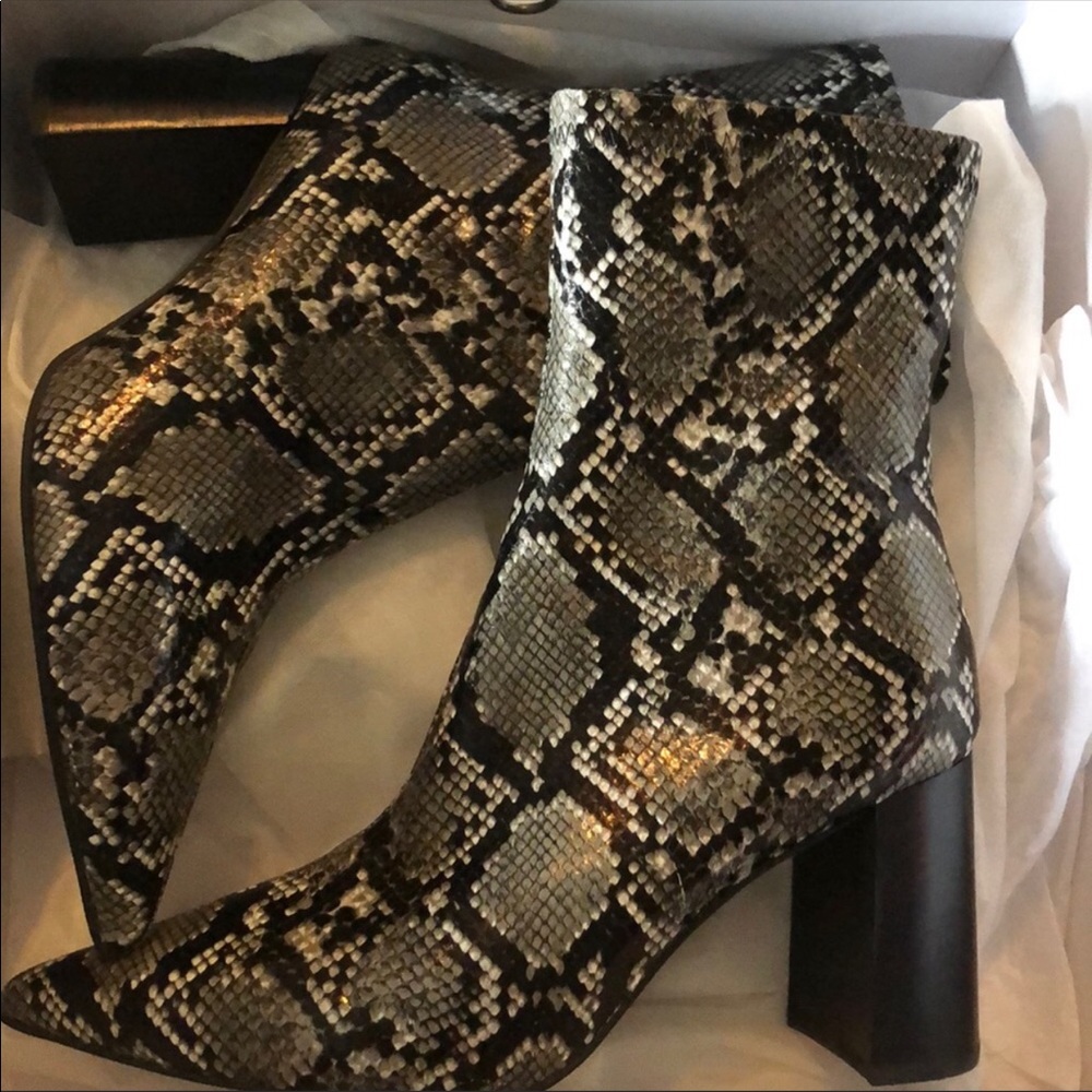 Jeffrey Campbell snakeskin booties NWT
